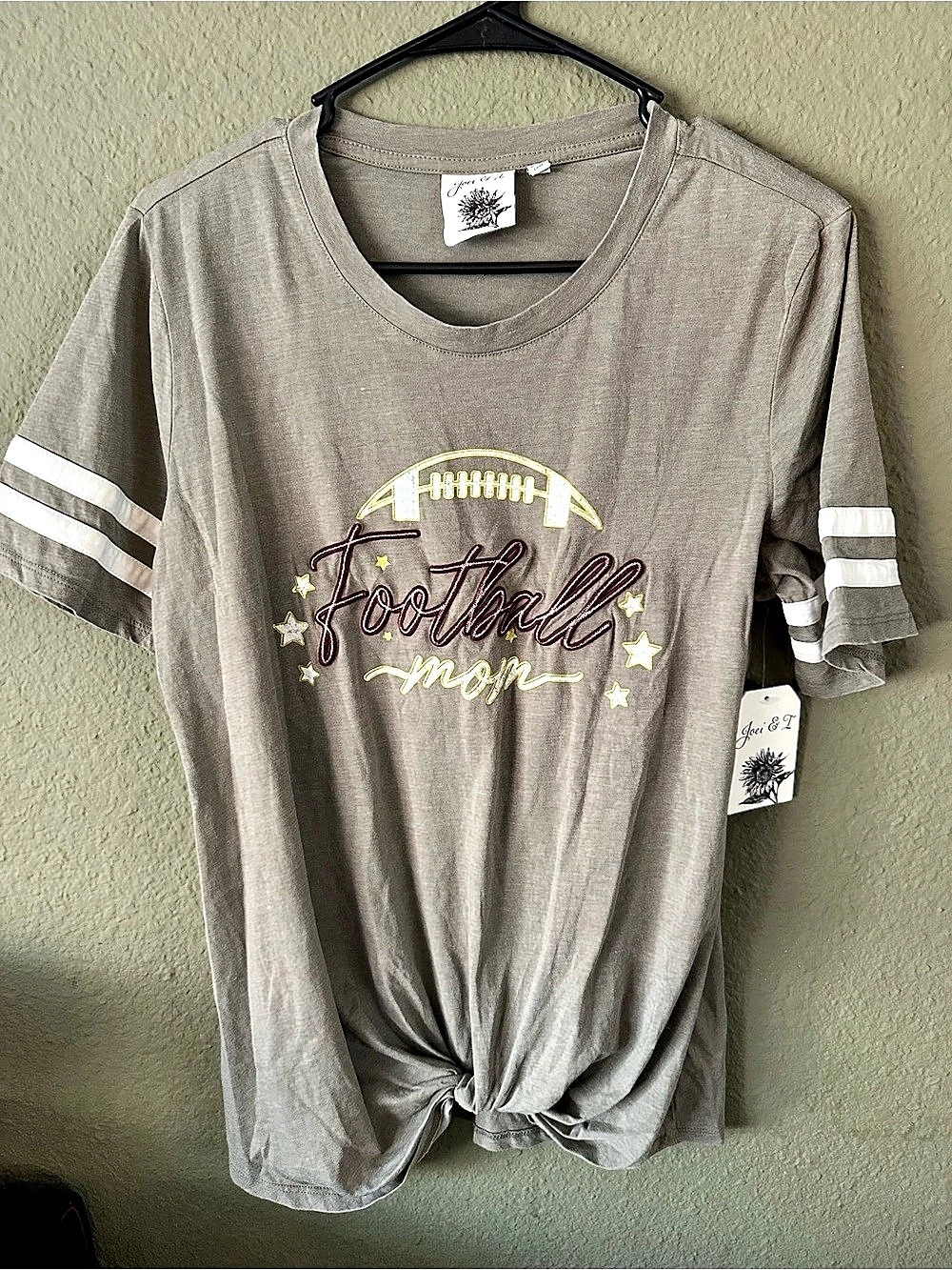 Joie & Z Football Graphic Tee in Gray Size Medium NWT
